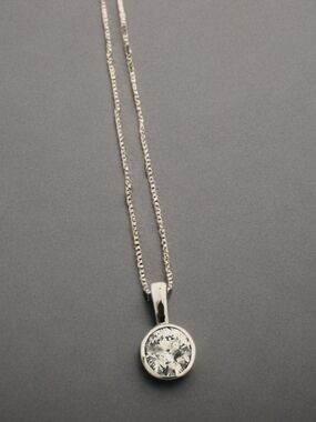 Platinum Natural Diamond 1.03 ctPendant W/Platinum Chain 16.3" extra .10 ctw
